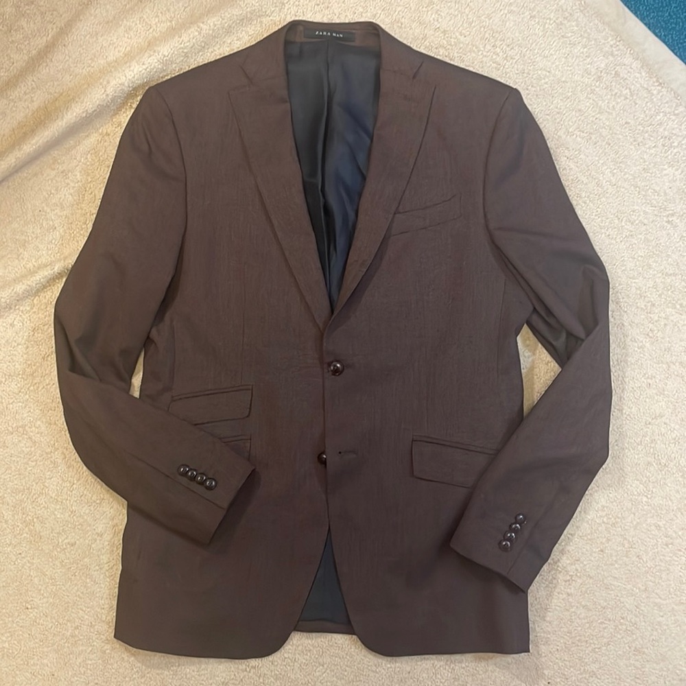 Classy Like New Zara Man Maroon/Brown Blazer Size 42R